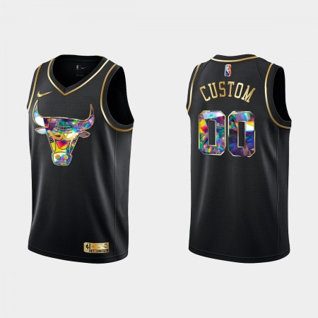 Maillot Basket Chicago Bulls Personnalisé Nike 2021-22 Noir Golden Edition 75th Anniversary Diamond Swingman - Homme